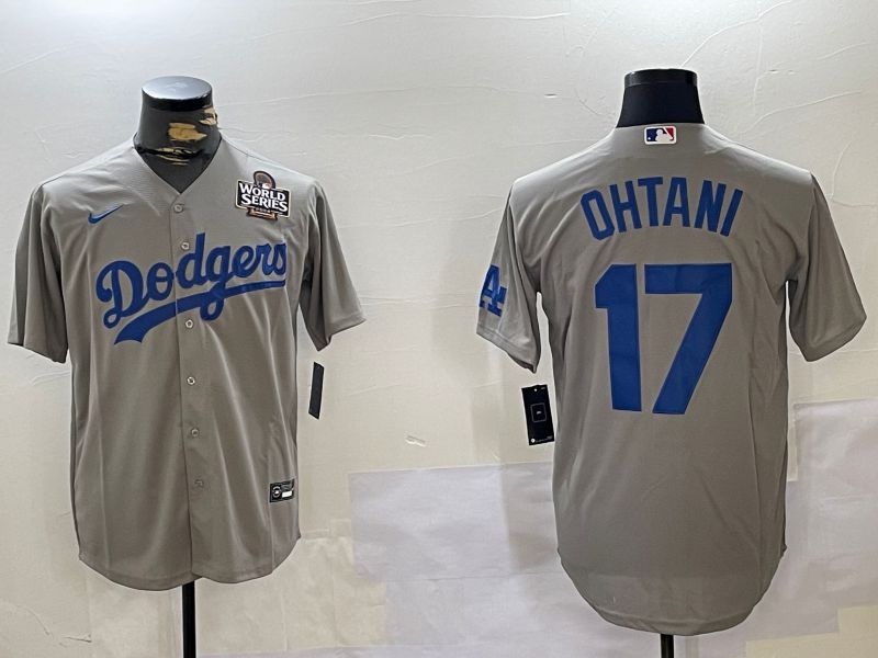Men Los Angeles Dodgers #17 Ohtani Grey Game 2024 Nike MLB Jersey style 11201->los angeles dodgers->MLB Jersey